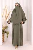 Sufleli Namaz Elbisesi 6034 Haki thumbnail 1