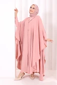 Kapüşonlu Ayrobin Pelerin 70021 Gül Kurusu thumbnail 3