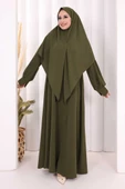 Eşarplı Elbise 6059 Haki thumbnail 4