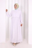 Pelerinli Elbise 6082 Ekru thumbnail 2