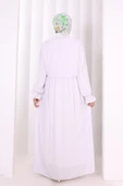 Pelerinli Elbise 6082 Ekru thumbnail 4