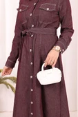 Kot Elbise 7061 Bordo thumbnail 7