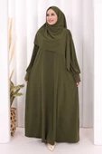 Eşarplı Elbise 6059 Haki thumbnail 1