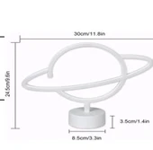 Neon Işıklı Satürn Lamba Pil+Usb thumbnail 2