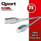 QPORT Q-PR3 USB 2.0 3M PRINTER KABLOSU thumbnail 2