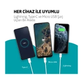 Ttec 2Dk7521 Trio Şarj Kablosu Typec,Lightning,Micro Usb Beyaz thumbnail 3