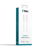 Ttec TypeC  Lightning Hızlı Şarj Kablosu 150Cm 2Dk40B Beyaz thumbnail 1