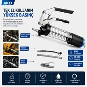 Gres Pompası 600 CC Şeffaf Gres Tabancası Tek El Profesyonel Yeni Nesil thumbnail 3