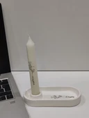 Desenli Tekli Şamdan Mumluk Seti, Mum Tabağı Mum Seti, Ev Dekoru thumbnail 9