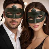 Haki Yeşil Masquerade Maskesi thumbnail 2
