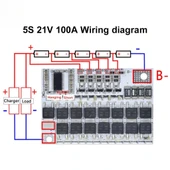 5S 100A LiFePO4 Balanslı BMS Beyaz PCB thumbnail 4