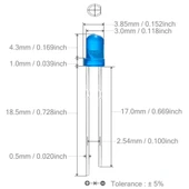 3mm Led Mavi Diyot Diffused 1 Adet thumbnail 5