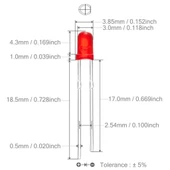 3mm Led Kırmızı Diyot Diffused 1 Adet thumbnail 5