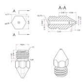3D Yazıcı-Printer MK8 0.5mm Pirinç Nozzle thumbnail 4