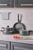 Perotti MasterGranito Grey 7 Parça Tencere ve Tava Seti thumbnail 1