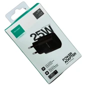 TECHSON 25W Type-C Adaptör şarj Başlığı Siyah S10C25S thumbnail 1