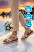 Bej Kadın Düz Sandalet thumbnail 3
