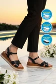 Siyah Kadın Düz Sandalet thumbnail 3