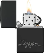 Zippo Logo Black Matte Dizayn Çakmak thumbnail 3