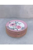 Manolya 6 Adet 19cm Seramik Pasta Tatlı Tabağı Takımı Seti thumbnail 3