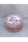Manolya 6 Adet 19cm Seramik Pasta Tatlı Tabağı Takımı Seti thumbnail 2