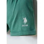 U.s. Polo Şortlu Takım Usb2983 Ekru Yeşil thumbnail 3