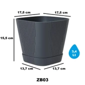 Omnipazar SO-ZB03 Zambak Dekoratif Plastik Saksı 3.4 Litre No:3 thumbnail 7