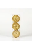 Simli Yılbaşı Topu 3lü Paket Dore 8x8cm thumbnail 1