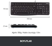LOGITECH MK120 Q TR KABLOLU SET-SİYAH 920-002560 thumbnail 3