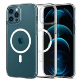 İphone 12 - 12 Pro Magsafe Sert Şeffaf Telefon Kılıfı thumbnail 2