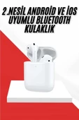 2. Nesil Bluetooth Android ve İOS Uyumlu Kablosuz Kulaklık Çağrı Cevaplama thumbnail 1
