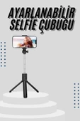 Tripod Selfie Çubuğu Bluetooth Kumandalı Kablosuz Led Işıklı thumbnail 1