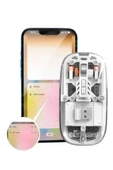 Mouse Fare Kablosuz Mouse Fare Şarjlı Bluetooth Sessiz 5 Tuşlu Şeffaf thumbnail 3