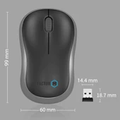 Factor M M1 Süper Sessiz Kompact Kablosuz Mouse Siyah thumbnail 10