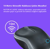 Factor M M1 Süper Sessiz Kompact Kablosuz Mouse Siyah thumbnail 11