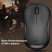 Factor M M1 Süper Sessiz Kompact Kablosuz Mouse Siyah thumbnail 7