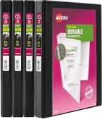 Avery Durable Şeffaf Dosya, 4'Lü Paket, 0,5 Inç, Siyah thumbnail 1