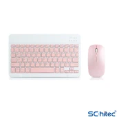 ScHitec Bluetooth Klavye + 2,4 Ghz+Bluetooth Mouse Seti Type-C Şarjlı Pembe thumbnail 2