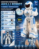 Uzaktan Kumandalı Akıllı Robot El Sensörlü Programlanabilir Işıklı Sesli Robot Oyuncak thumbnail 1
