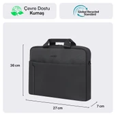 MACK MCE-1711 14.1 CODE Eco Notebook Çantası Siyah thumbnail 2