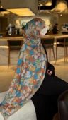 Pamuklu Garden Desen Şal-Orange thumbnail 7