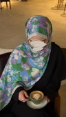Pamuklu Garden Desen Şal-Bebe Mavi thumbnail 1