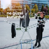 Violet Üç Katlı Çamaşır Kurutmalık Paslanmaz Elektrostatik Boya thumbnail 4