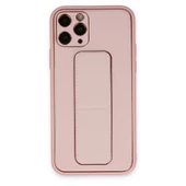 Apple İphone 11 Pro Kılıf Coco Deri Standlı Kapak - Pembe thumbnail 1