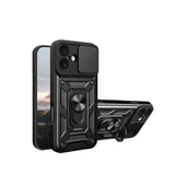 Apple İphone 17 Pars Lens Yüzüklü Silikon - Siyah thumbnail 1