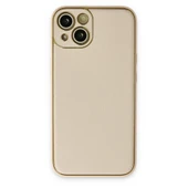 Apple İphone 14 Plus Kılıf Coco Deri Silikon Kapak - Gold thumbnail 1