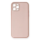 Apple İphone 12 Pro Kılıf Coco Deri Silikon Kapak - Pembe thumbnail 1