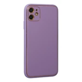 Apple İphone 12 Kılıf Coco Deri Silikon Kapak - Lila thumbnail 3