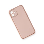 Apple İphone 12 Kılıf Coco Deri Silikon Kapak - Pembe thumbnail 3