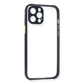 Apple İphone 12 Pro Kılıf Miami Şeffaf Silikon - Lacivert thumbnail 1